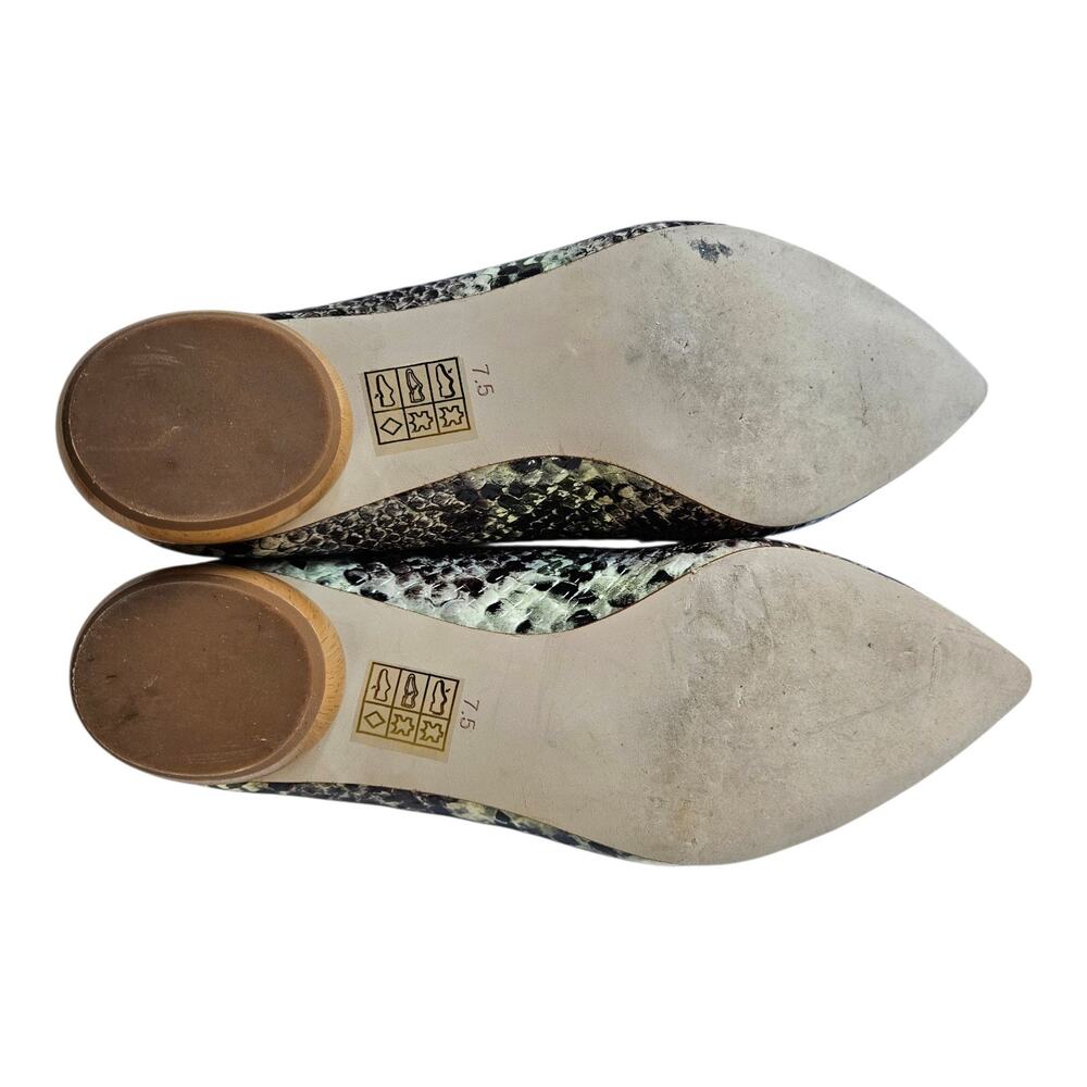 JEFFREY CAMPBELL Women's 7.5 Viona Shoes Pointed Toe Slip On Leather Snake Print - Picture 8 of 10